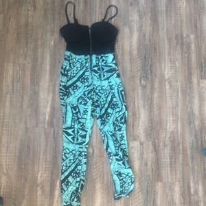Black and teal jumper romper Material Girl Large